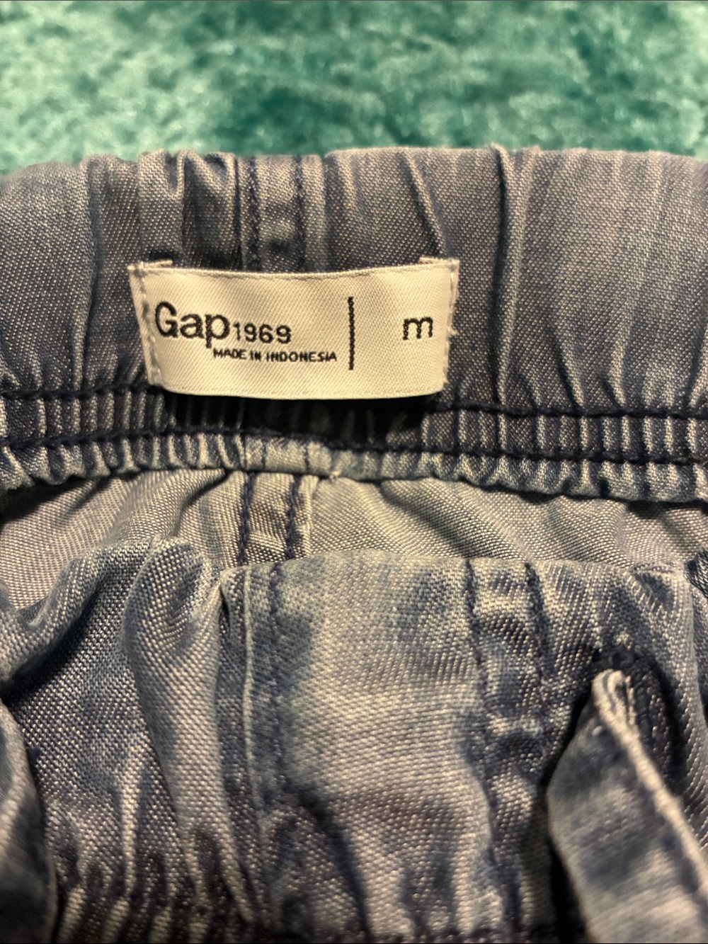 GAP Light Blue Elastic Waist Track Joggers